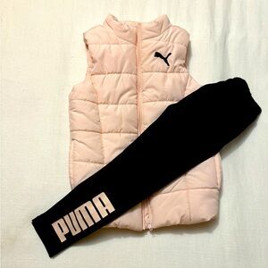 Puma | Set of Puff Vest and Athletic Leggings | Size XS 5/6
